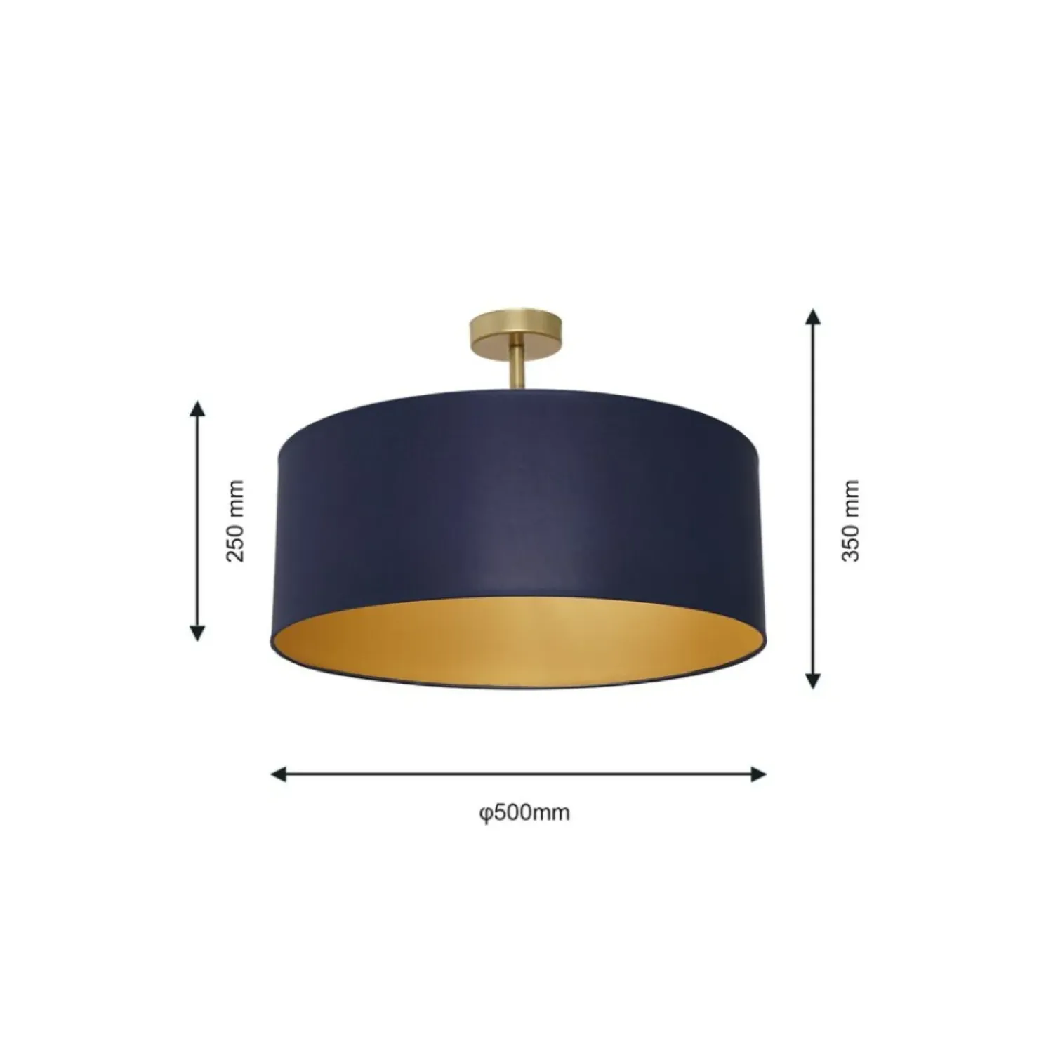 Shop Sklep Kaja Granatowo-złota lampa sufitowa, abażur MLP6457 z serii BEN | Kaja Oświetlenie