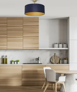 Shop Sklep Kaja Granatowo-złota lampa sufitowa, abażur MLP6457 z serii BEN | Kaja Oświetlenie
