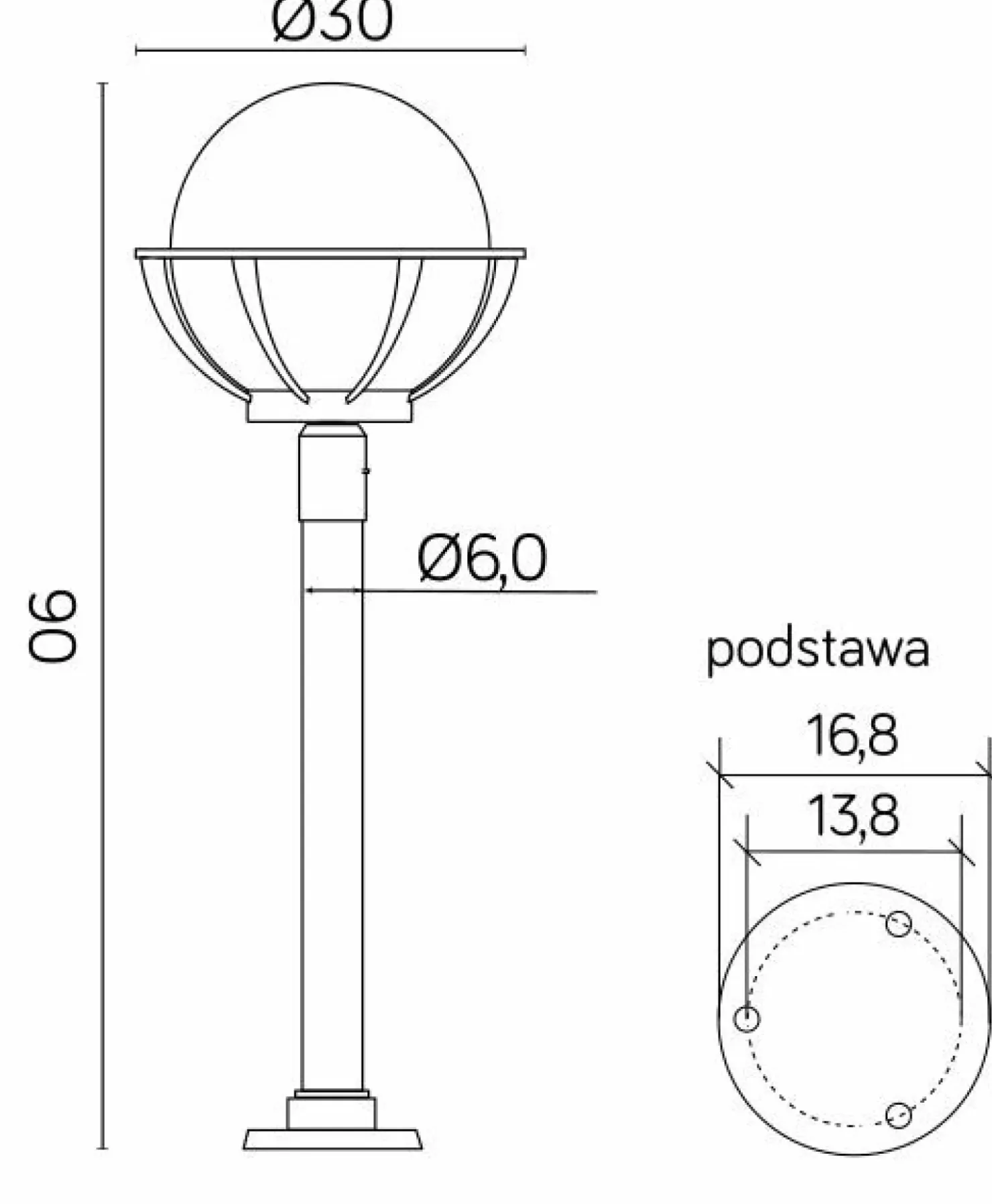 Gustowna lampa stojąca z kloszem, gwint E27 K 5002/2/KPO 250*Sklep Kaja Sale