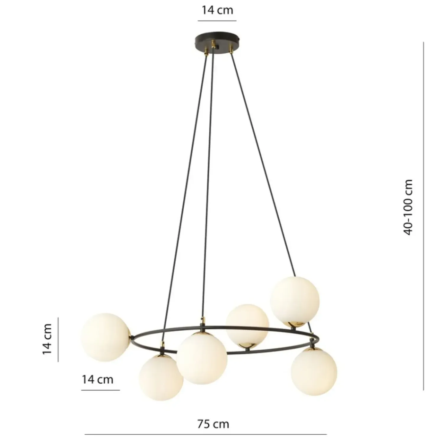 Best Sale Sklep Kaja Gustowna lampa wisząca ze złotymi podkloszami 1295/6 z serii AZURA
