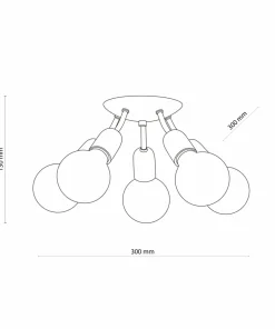 Industrialna, czarna lampa sufitowa bez kloszy TK 4830 z serii RUBIO*Sklep Kaja Discount