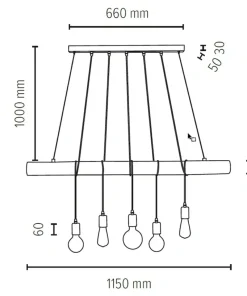 Store Sklep Kaja Industrialna lampa nad stół w jadalni 69304504 TRABO LONG | Kaja