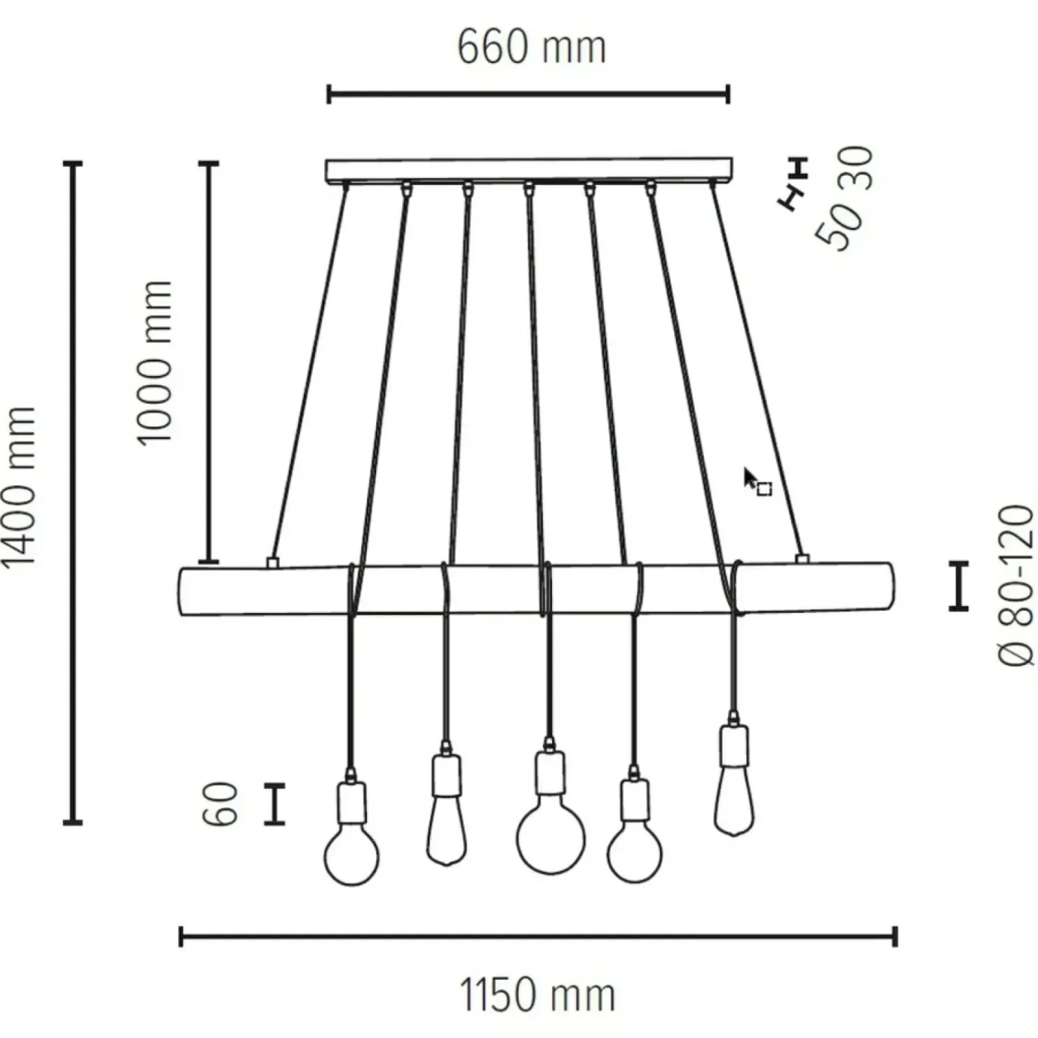 Store Sklep Kaja Industrialna lampa nad stół w jadalni 69304504 TRABO LONG | Kaja