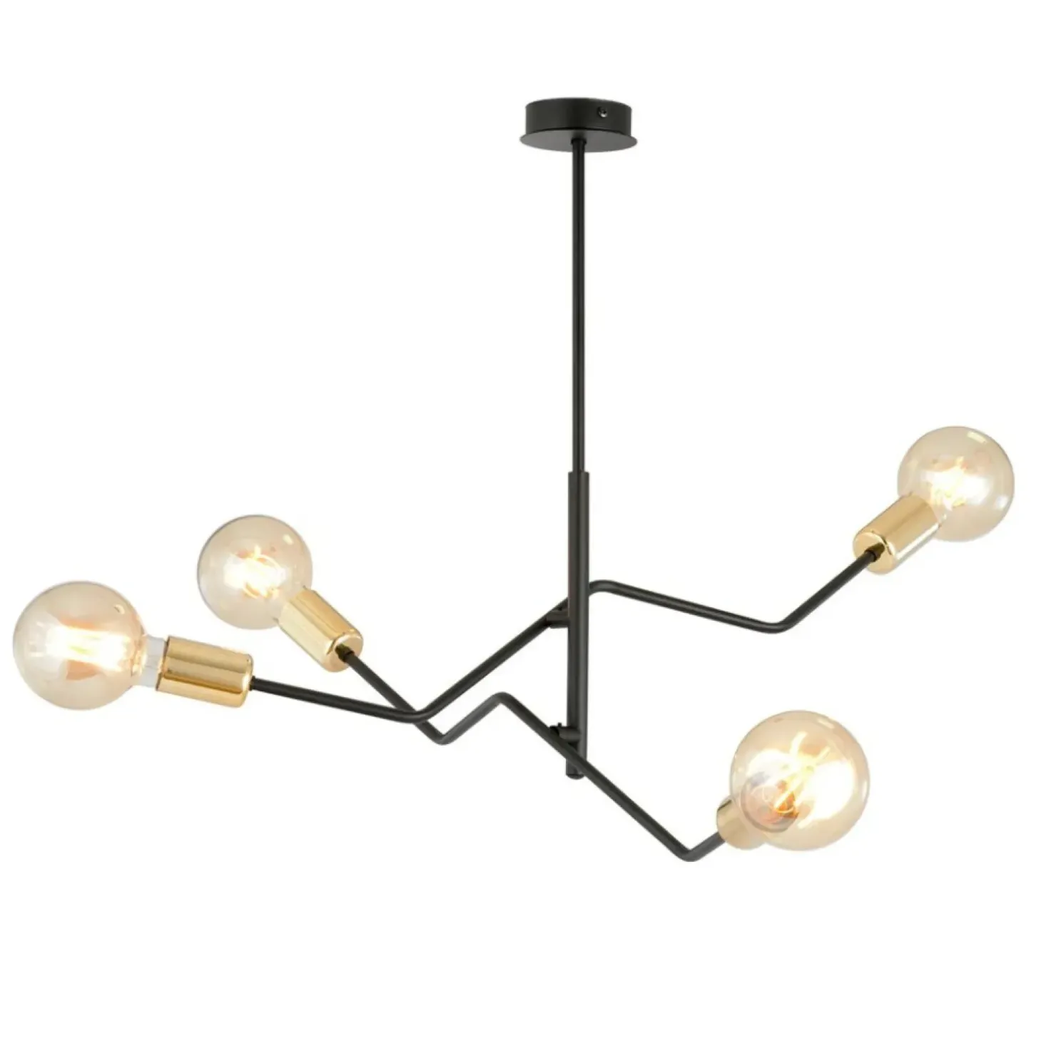 Sale Sklep Kaja Industrialna lampa sufitowa ze złotymi oprawkami 1125/4 BOLT | Kaja czarny