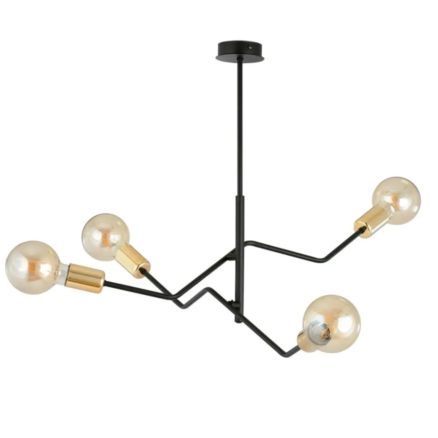 Sale Sklep Kaja Industrialna lampa sufitowa ze złotymi oprawkami 1125/4 BOLT | Kaja czarny