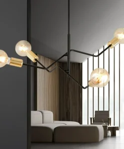 Sale Sklep Kaja Industrialna lampa sufitowa ze złotymi oprawkami 1125/4 BOLT | Kaja czarny
