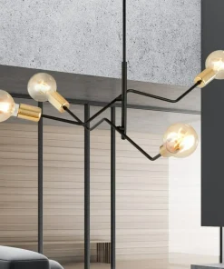 Sale Sklep Kaja Industrialna lampa sufitowa ze złotymi oprawkami 1125/4 BOLT | Kaja czarny