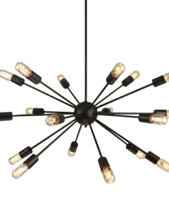 Store Sklep Kaja Industrialna lampa wisząca na 18 żarówek E27 AZ1657 ORBIT | Kaja czarny