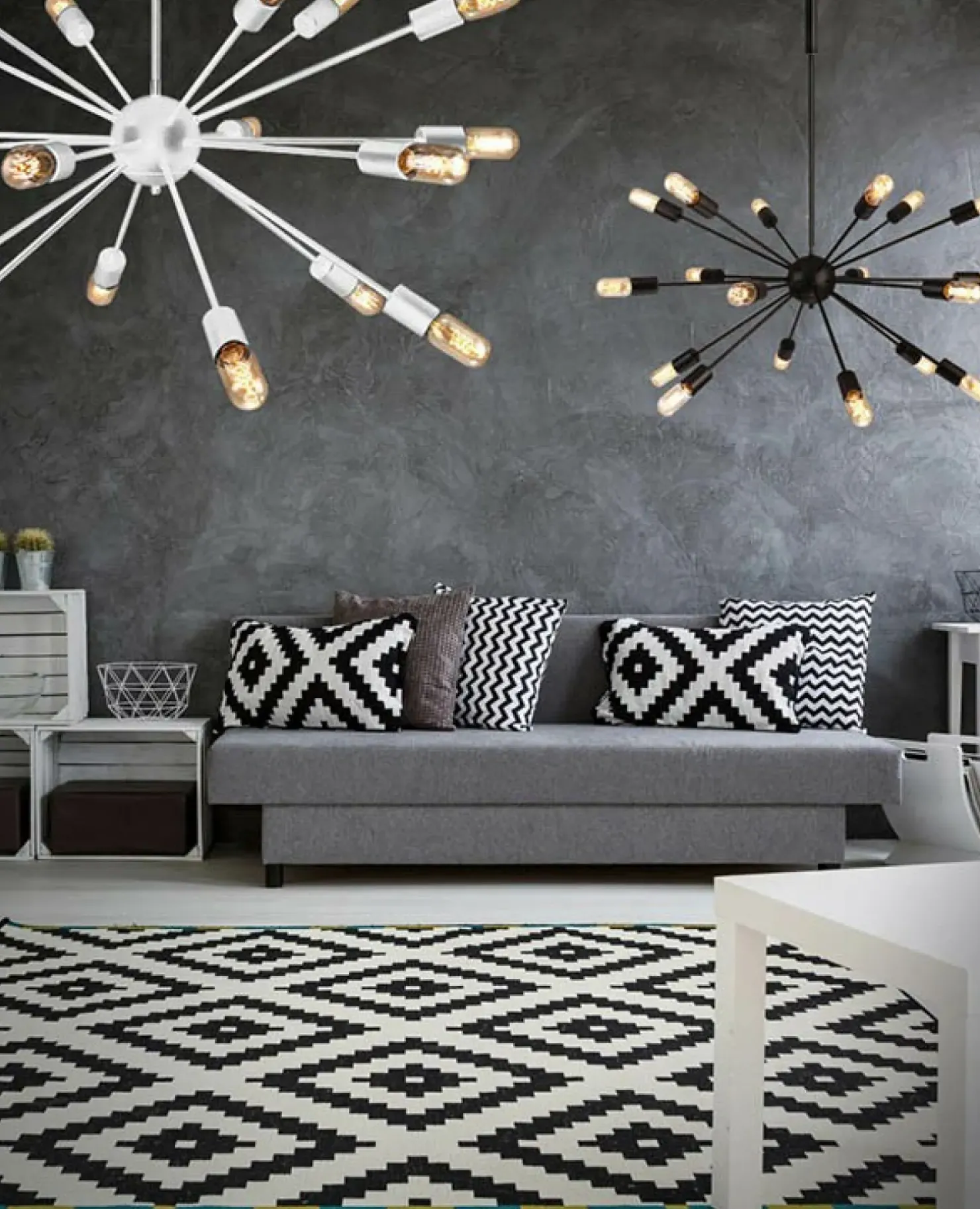 Store Sklep Kaja Industrialna lampa wisząca na 18 żarówek E27 AZ1657 ORBIT | Kaja czarny
