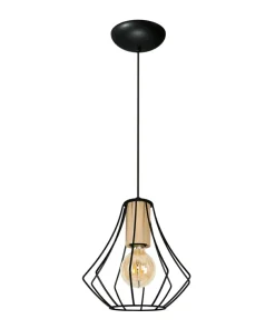 Flash Sale Sklep Kaja Industrialna lampa wisząca z drewnem MLP4188 WILL | Kaja Oświetlenie