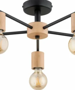 Sale Sklep Kaja Industrialna lampa z drewnianymi oprawkami AL 63158 z serii ARICO | Kaja Oświetl