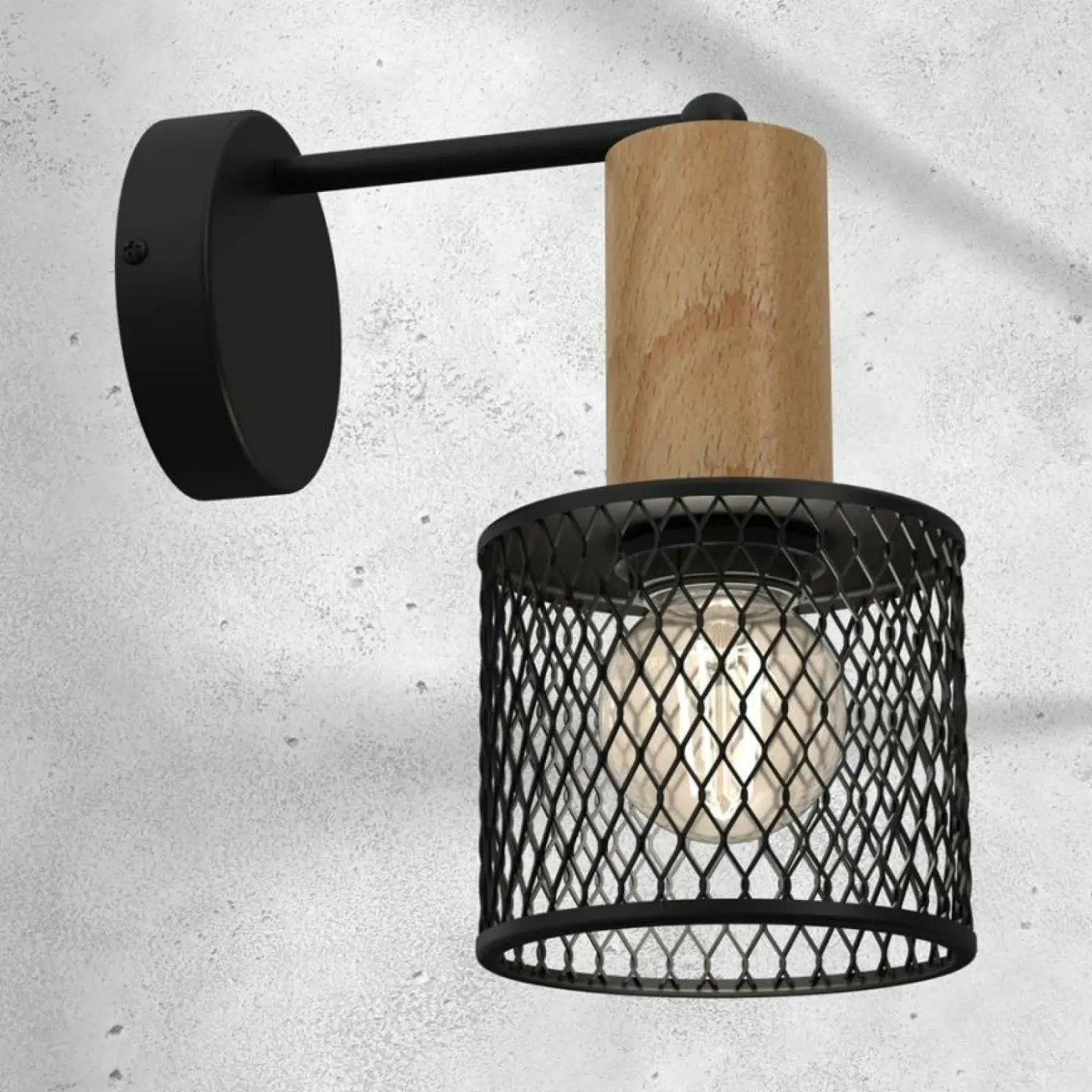 Kinkiet ścienny z drewnianym elementemMLP8558 z serii SOBRESA | Kaja Oświetlen*Sklep Kaja Outlet