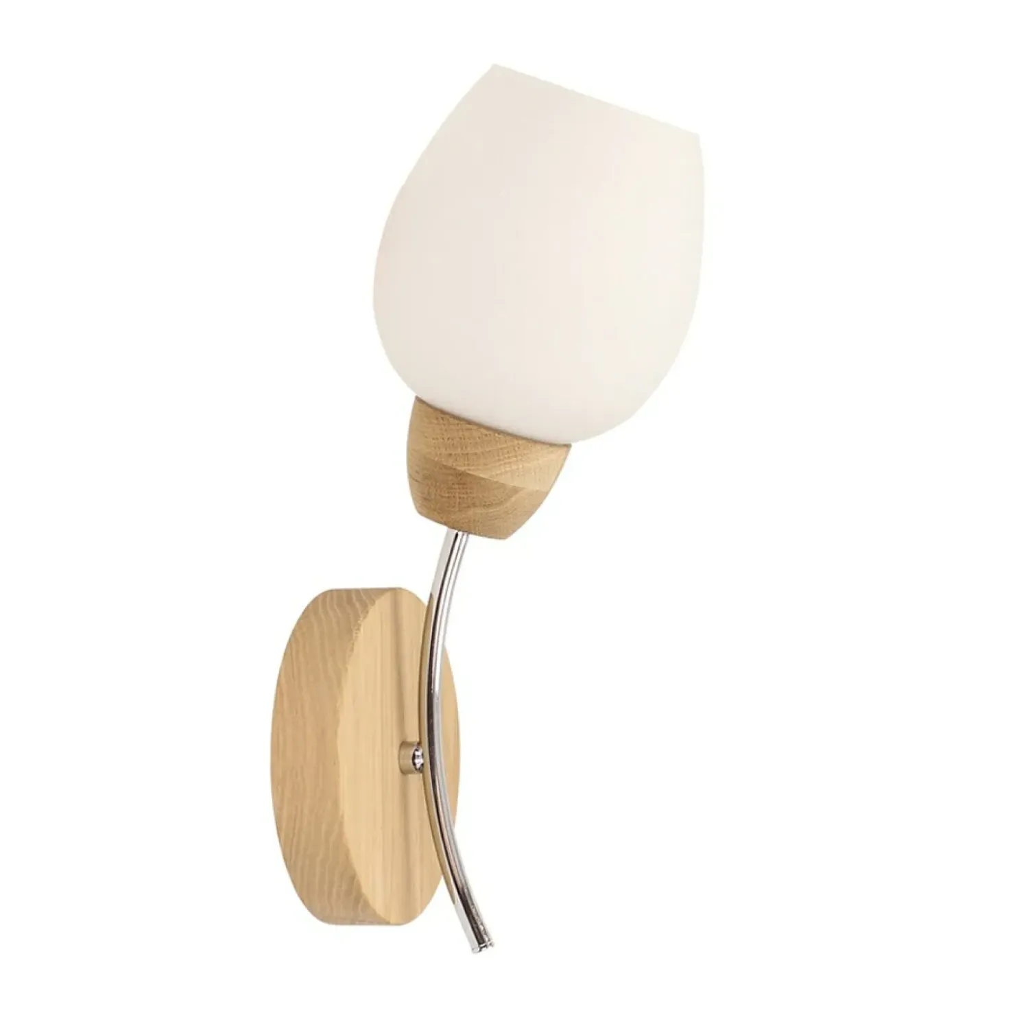 Kinkiet drewniany z białym kloszem 8320174 PARMA WOOD | Kaja*Sklep Kaja Flash Sale