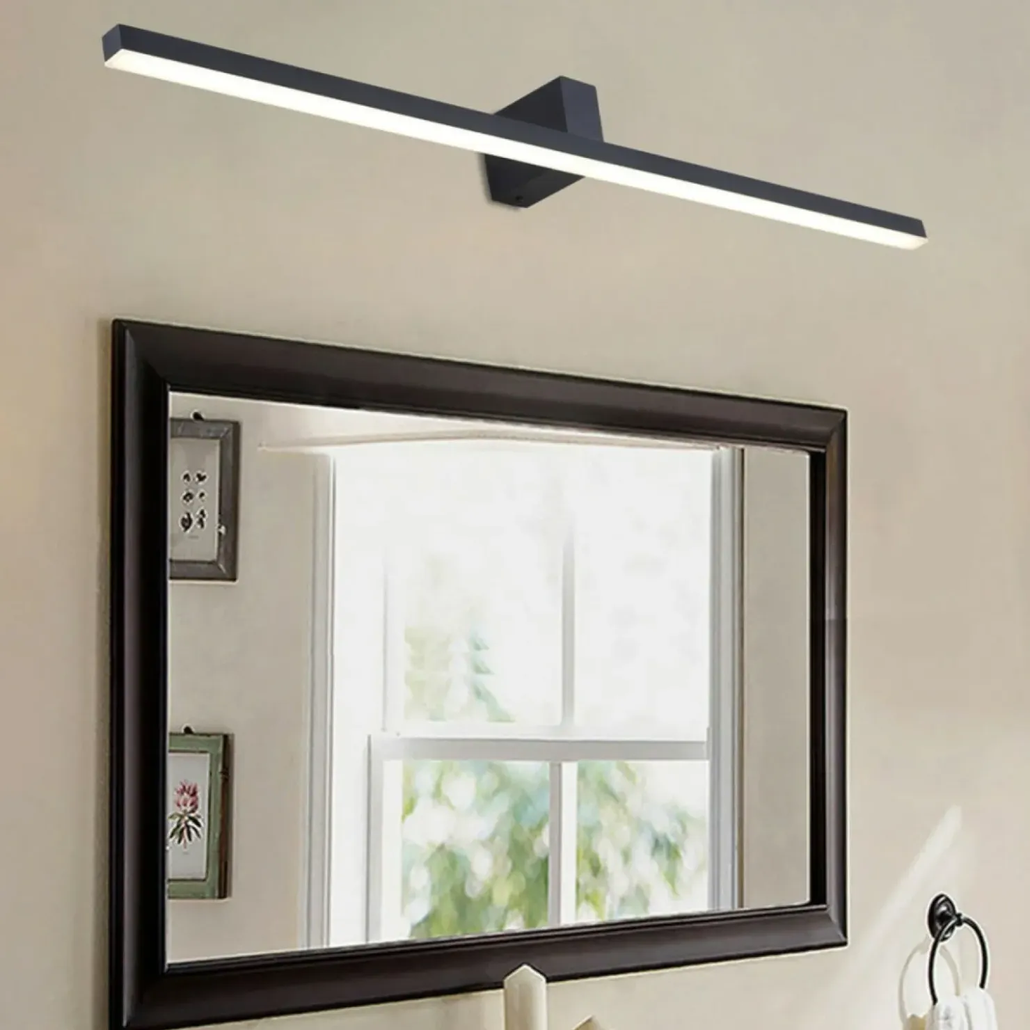 Kinkiet LED, prosta lampa nad lustro LP-778/1W XXL BK z serii NEVADA*Sklep Kaja Best Sale