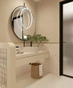 Kinkiet w kształcie koła 90cm do łazienki LP-999/1W L WH MIRROR*Sklep Kaja Outlet