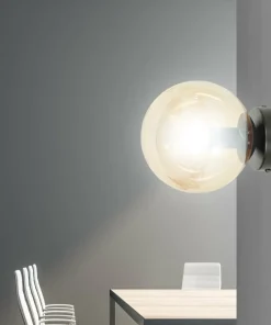 Kinkiet z miodowym kloszem i czarną przyścianką 876/K1 | Kaja*Sklep Kaja Outlet