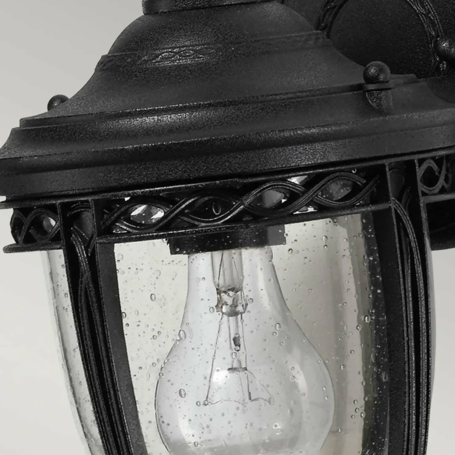 Kinkiet z ozdobnym szkłem FE-EB2-S-BLK z serii ENGLISH BRIDLE*Sklep Kaja New