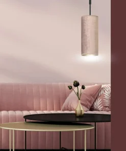 Kinkiet z różowo-złotym abażurem, do sypialni 1061/K1 BENTE | Kaja*Sklep Kaja Store