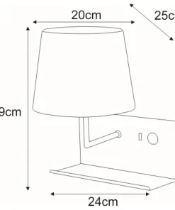 Kinkiet z USB, włącznikiem i półeczką K-4766 ESSEO | Kaja Oświetlenie*Sklep Kaja Outlet
