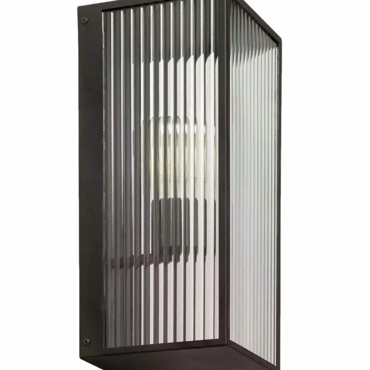 Kinkiet zewnętrzny ryflowane szkło ABR-KZM-E27 GARDENA MODERNO | Kaja*Sklep Kaja Flash Sale