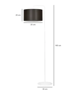 Klasyczna, biała lampa podłogowa z abażurem 574/1 TRAPO | Kaja*Sklep Kaja Fashion