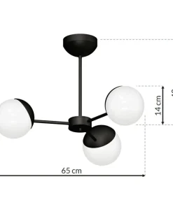 Sale Sklep Kaja Klasyczna, czarno-biała lampa wisząca z kloszami MLP8865 z serii SFERA | Kaja Oś czarny