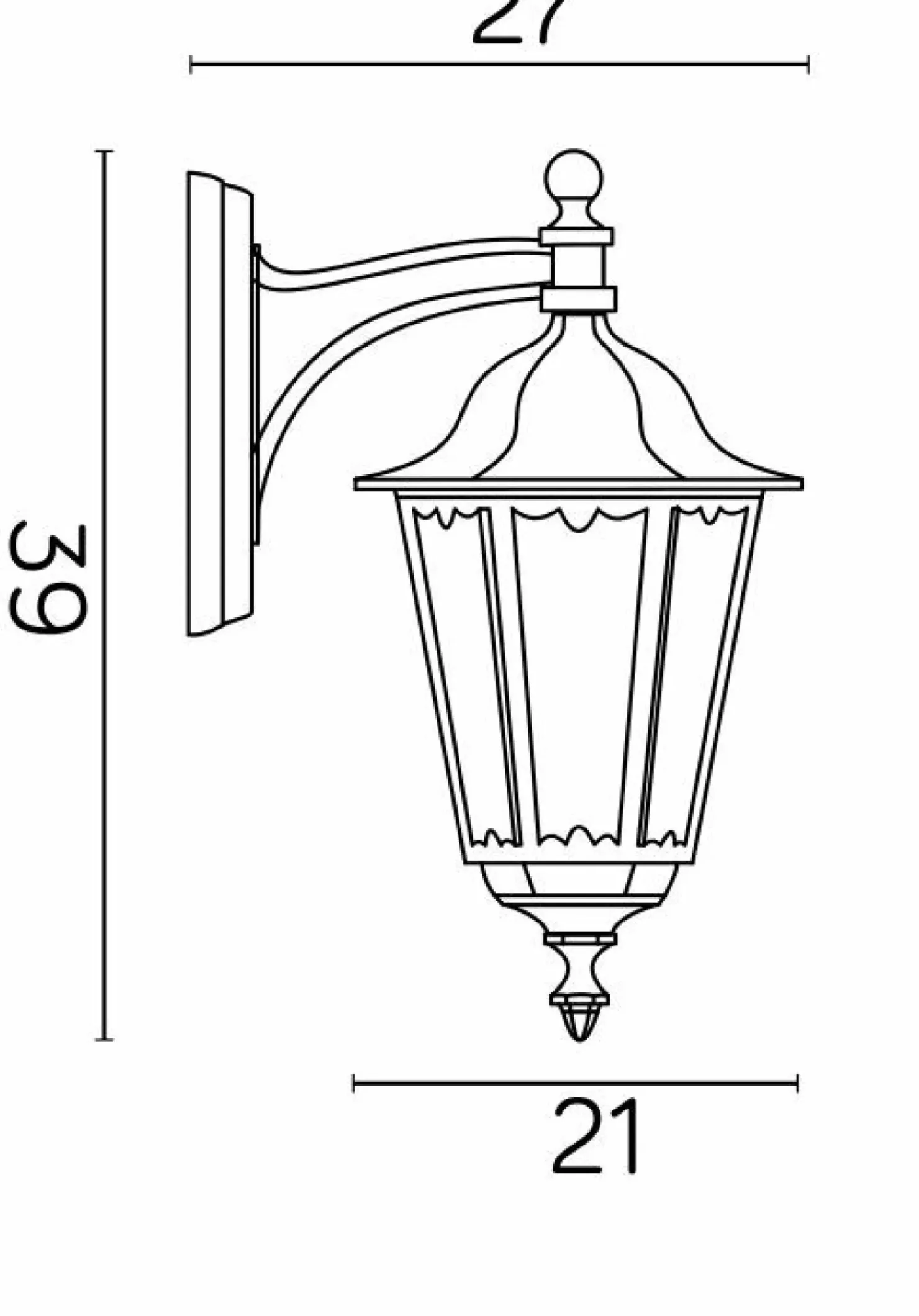 Klasyczna lampa ścienna, elewacyjna K 3012/1/M z serii RETRO MIDI | Kaja Oświetl*Sklep Kaja Outlet