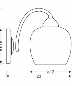 Klasyczna lampa ścienna, srebrny kinkiet 21-09449 PREGO | Kaja*Sklep Kaja New