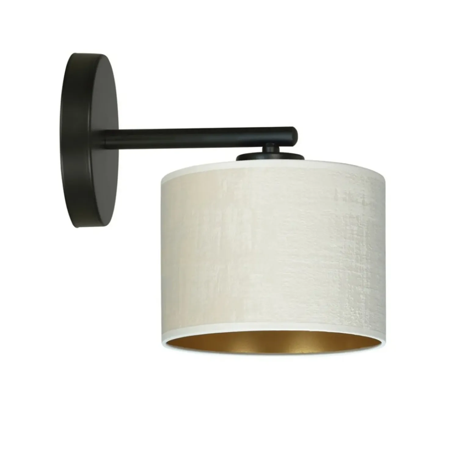 Klasyczna lampa ścienna z biało-złotym abażurem 1052/K1 HILDE | Kaja*Sklep Kaja Cheap