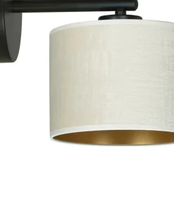 Klasyczna lampa ścienna z biało-złotym abażurem 1052/K1 HILDE | Kaja*Sklep Kaja Cheap
