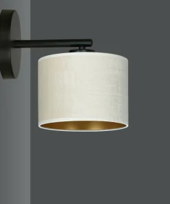 Klasyczna lampa ścienna z biało-złotym abażurem 1052/K1 HILDE | Kaja*Sklep Kaja Cheap
