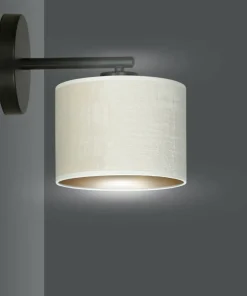 Klasyczna lampa ścienna z biało-złotym abażurem 1052/K1 HILDE | Kaja*Sklep Kaja Cheap