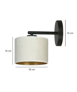 Klasyczna lampa ścienna z biało-złotym abażurem 1052/K1 HILDE | Kaja*Sklep Kaja Cheap