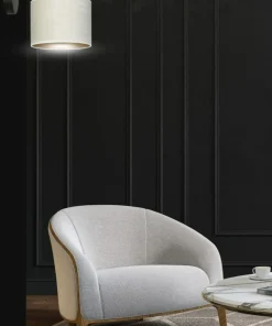 Klasyczna lampa ścienna z biało-złotym abażurem 1052/K1 HILDE | Kaja*Sklep Kaja Cheap