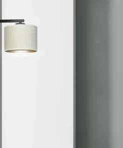 Klasyczna lampa ścienna z biało-złotym abażurem 1052/K1 HILDE | Kaja*Sklep Kaja Cheap