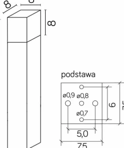 Klasyczna lampa ogrodowa w m kolorze CB-580 BL z serii CUBE | Kaja Oświetl*Sklep Kaja Shop