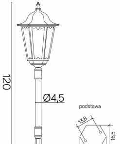 Klasyczna lampa ogrodowa, duży gwint K 5002/2/BD 45 z serii RETRO MAXI | Kaja Oś*Sklep Kaja Discount