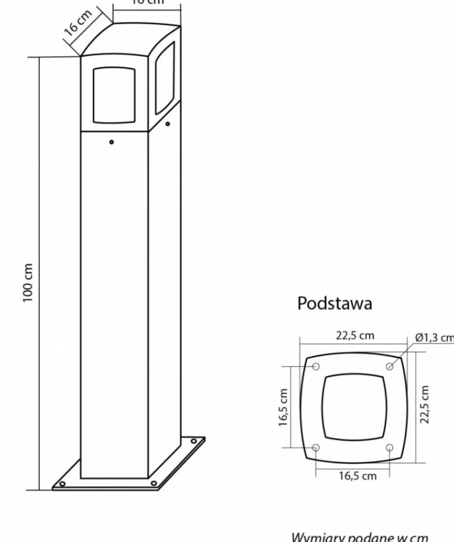 Klasyczna lampa ogrodowa na żarówkę E27 TL-1000 z serii TALES | Kaja Oświetlenie*Sklep Kaja Fashion