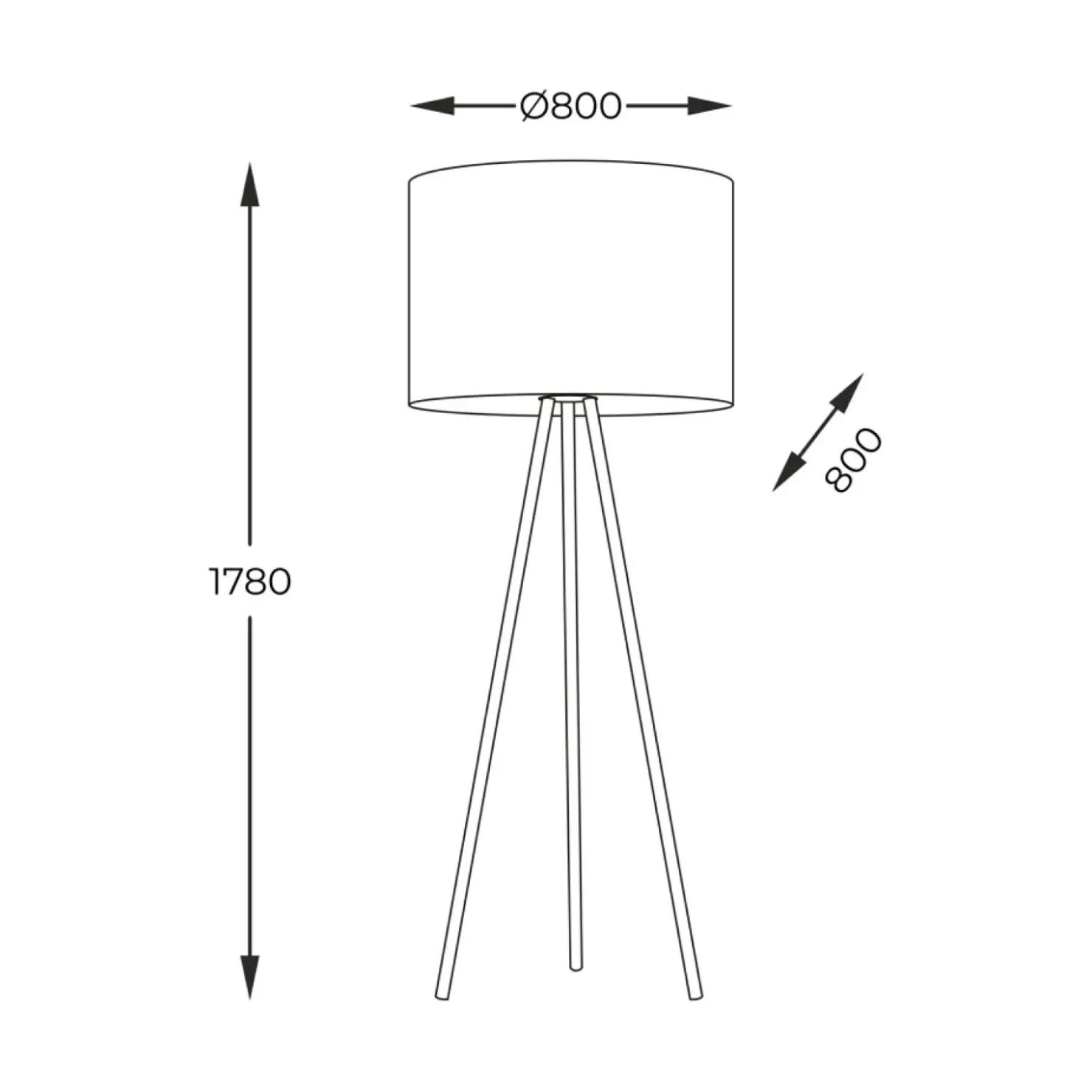 Klasyczna lampa podłogowa, trójnóg z abażurem 3112 z serii NALLU*Sklep Kaja Discount