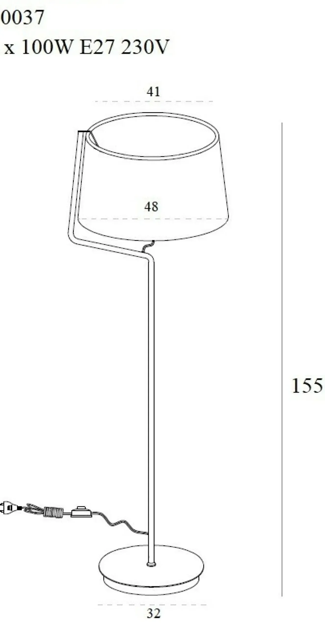 Klasyczna lampa stojąca z abażurem MX F0037 CHICAGO | Kaja Oświetlenie*Sklep Kaja Cheap
