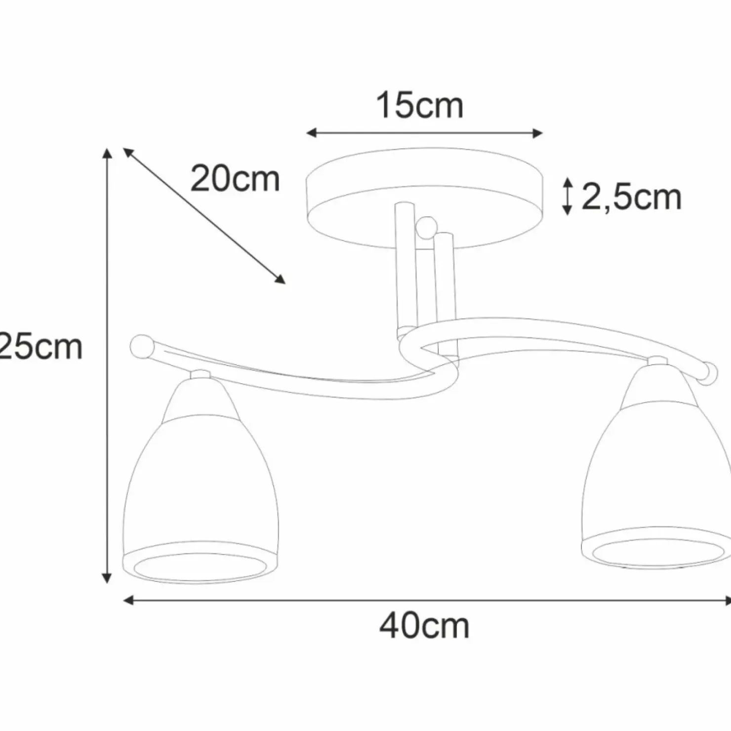 Klasyczna lampa sufitowa K-JSL-8090/2 CHR SAMIRA | Kaja Oświetlenie*Sklep Kaja Store