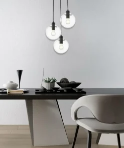 Outlet Sklep Kaja Klasyczna lampa wisząca do salonu LP-004/3P BK PUERTO | Kaja