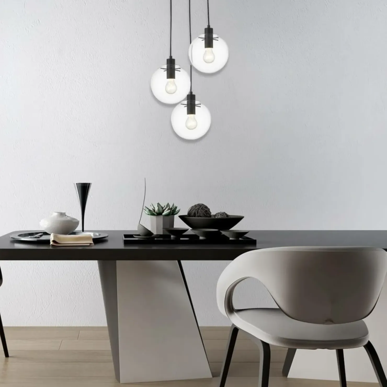 Outlet Sklep Kaja Klasyczna lampa wisząca do salonu LP-004/3P BK PUERTO | Kaja