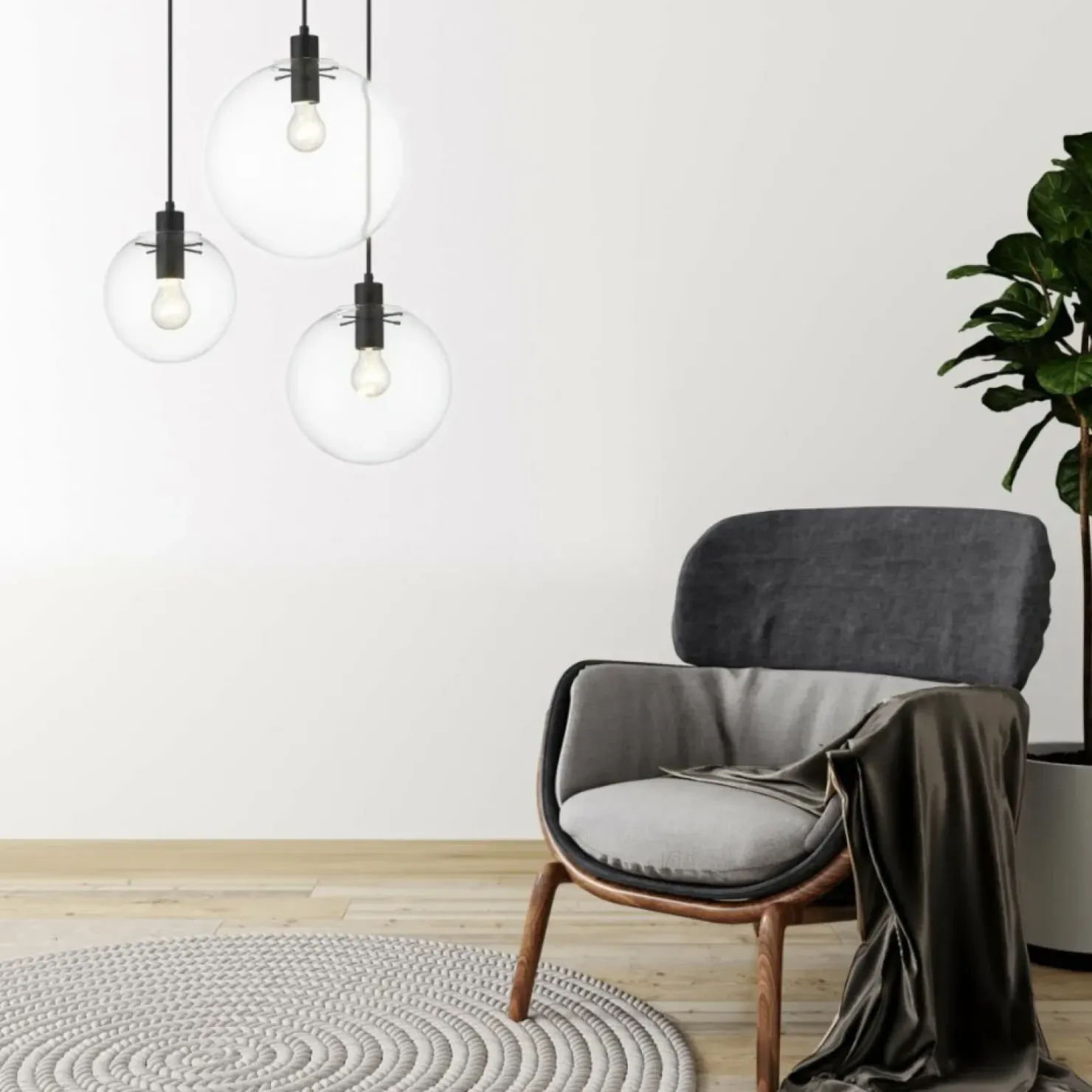 Outlet Sklep Kaja Klasyczna lampa wisząca do salonu LP-004/3P BK PUERTO | Kaja