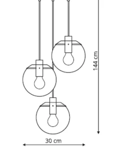 Outlet Sklep Kaja Klasyczna lampa wisząca do salonu LP-004/3P BK PUERTO | Kaja