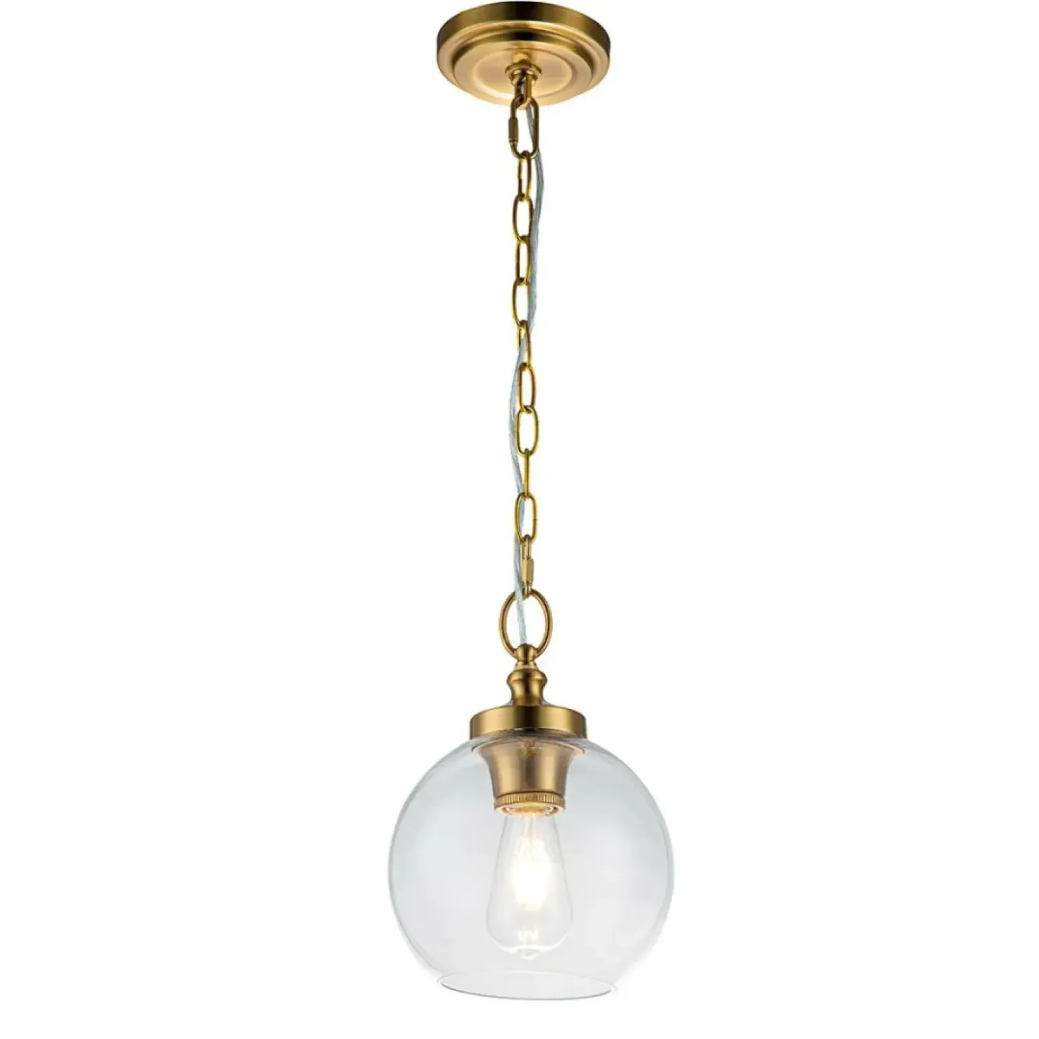 Klasyczna lampa wisząca, mosiądz FE-TABBY-P-S-BB z serii TABBY*Sklep Kaja Flash Sale