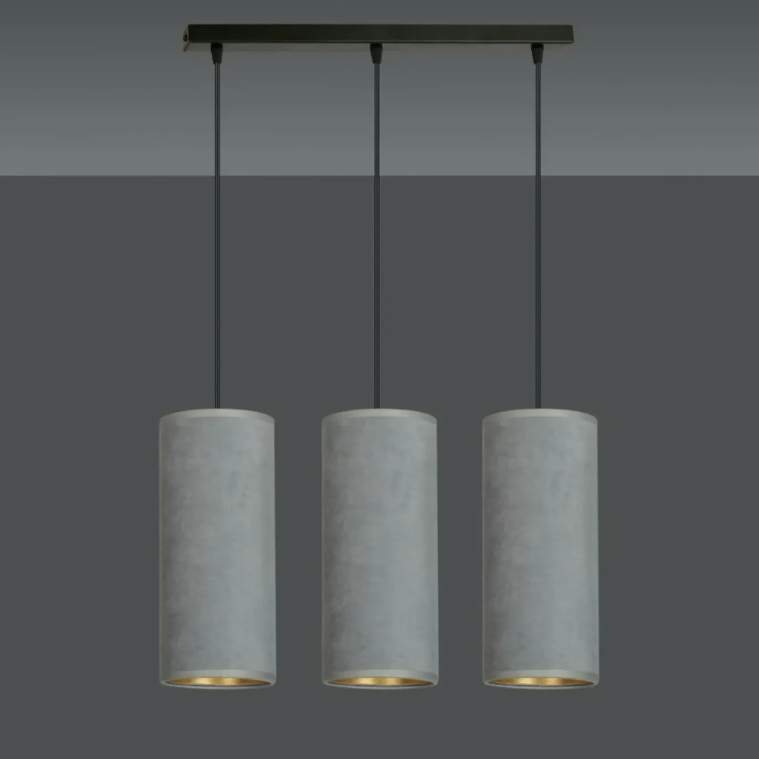 Klasyczna lampa wisząca z szarymi abażurami 1060/3 BENTE | Kaja*Sklep Kaja Clearance
