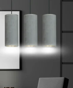 Klasyczna lampa wisząca z szarymi abażurami 1060/3 BENTE | Kaja*Sklep Kaja Clearance