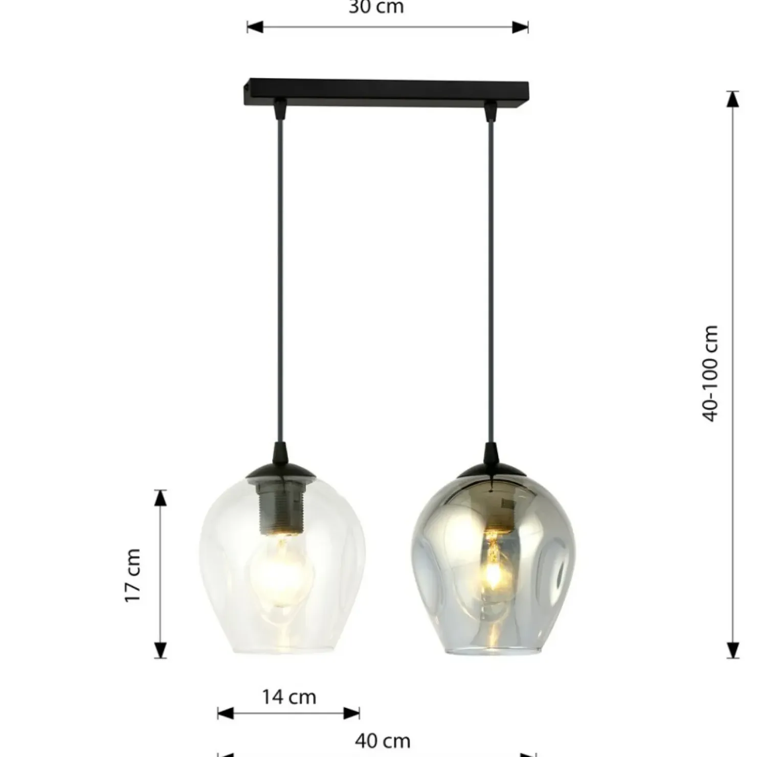 Online Sklep Kaja Klasyczna lampa wisząca z nieregularnymi kloszami 682/2 ISTAR | Kaja