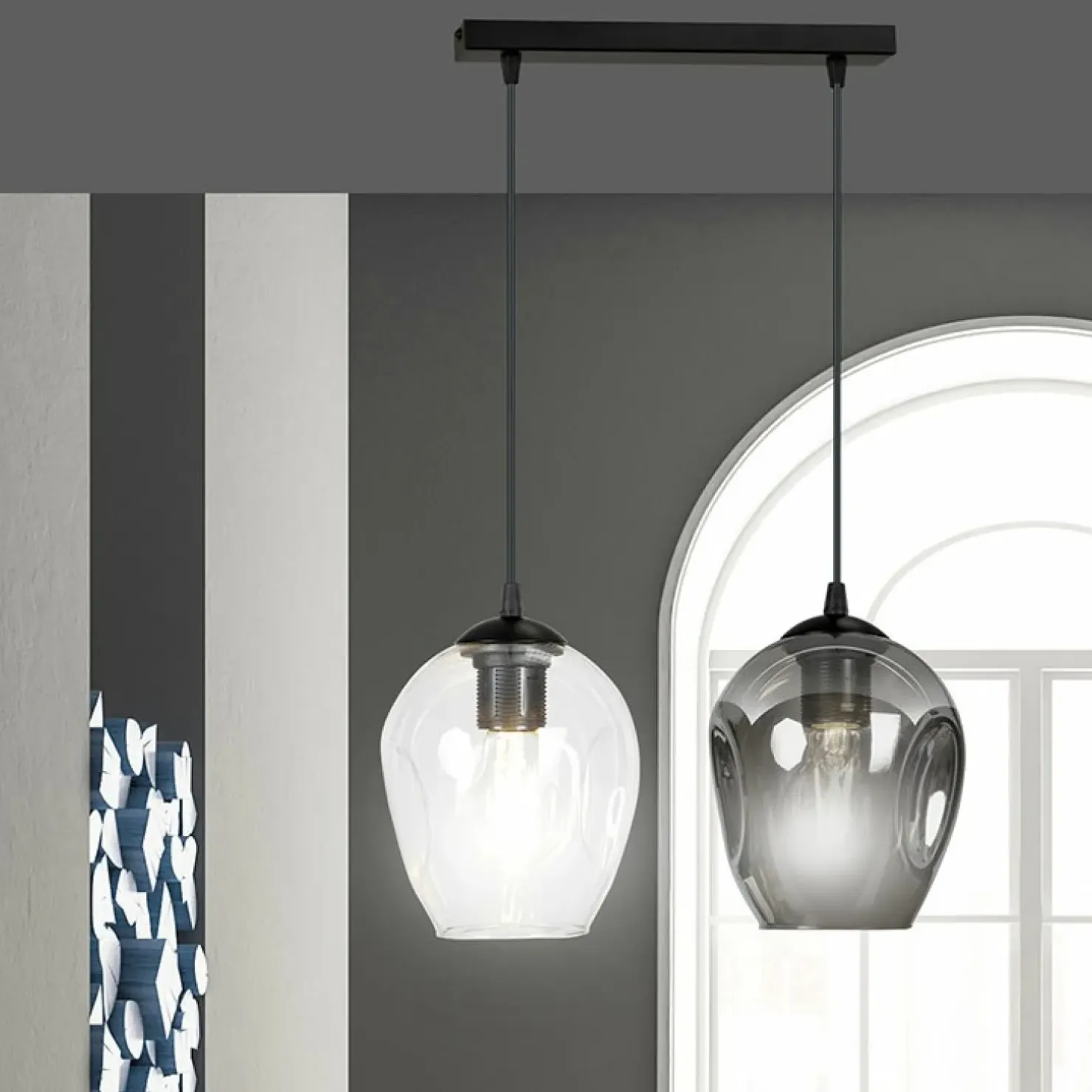 Online Sklep Kaja Klasyczna lampa wisząca z nieregularnymi kloszami 682/2 ISTAR | Kaja